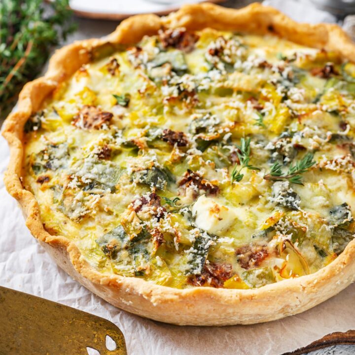 Mediterranean Quiche Recipe (Sun-Dried Tomato, Leek & Feta)