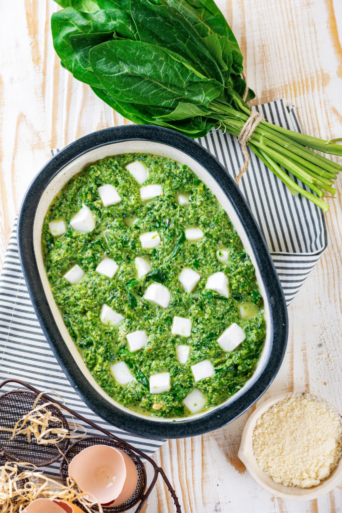Cheesy Spinach Casserole Made With Fresh or Frozen Spinach