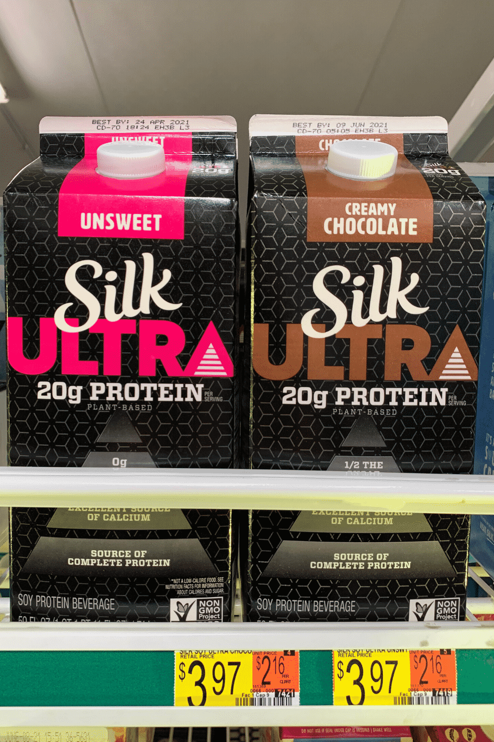 Silk ultra plant-based protein milk.