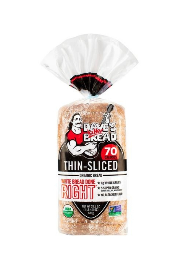 A bag of Dave's Killer Bread Thin sliced.