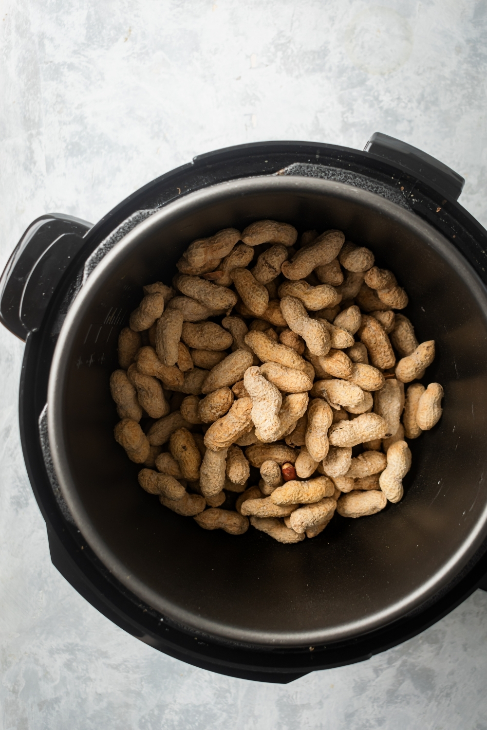 Shelled peanuts in an instant pot.