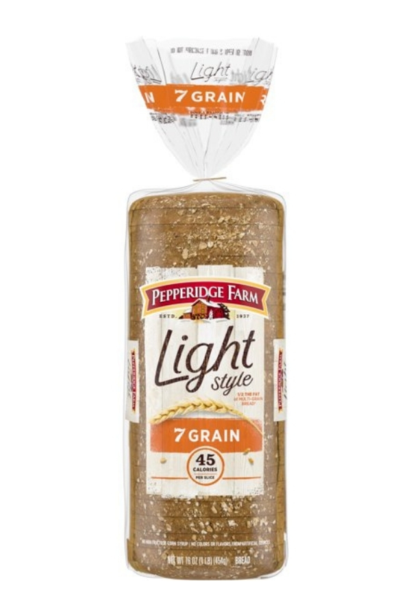 A bag of Pepperidge Farm light style 7 grain bread.