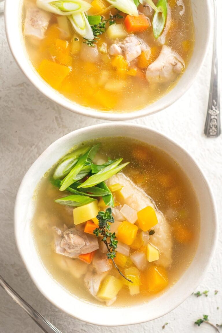 Jamaican Chicken Soup Made With Dumplings & Fresh Ingredients