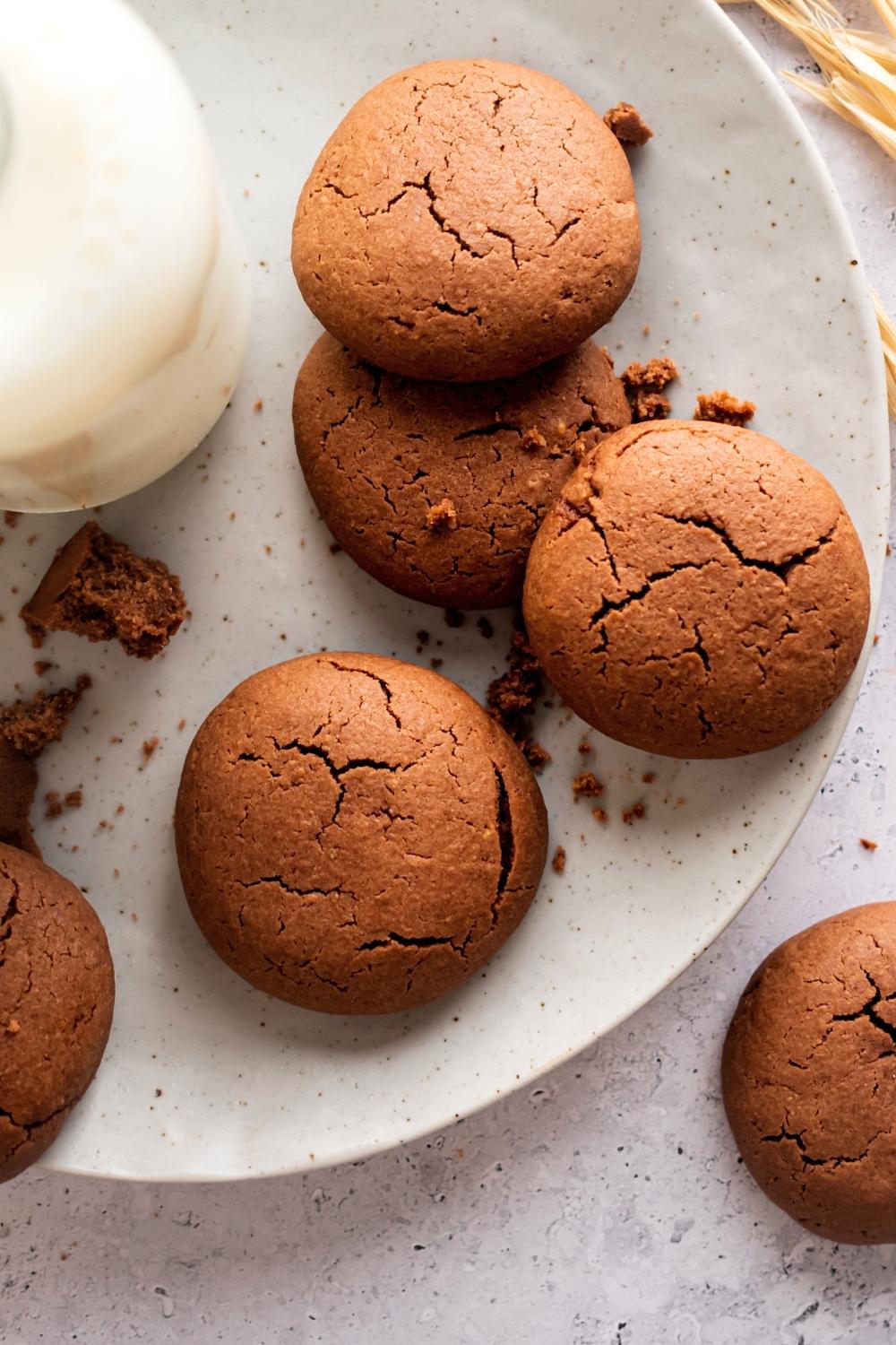 Four Nutella cookies on part of a plate.