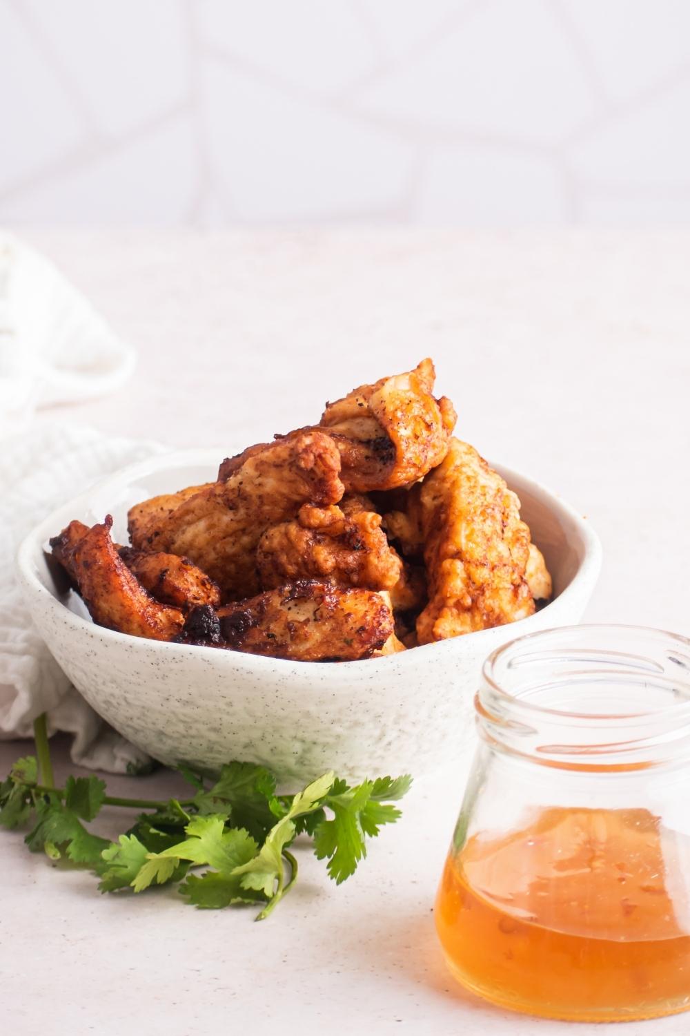 A bowl piled high with Mar Far chicken.