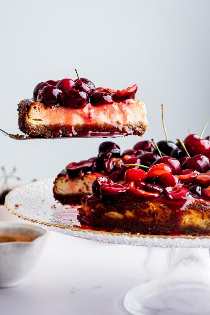 Easy Cherry Cheesecake (The Best Homemade Graham Cracker Crust)