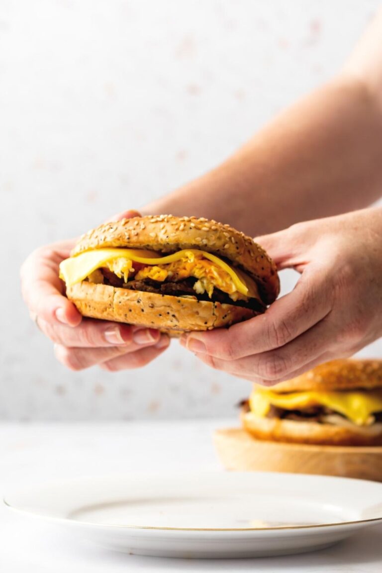 Homemade McDonald's Steak, Egg, and Cheese Bagel