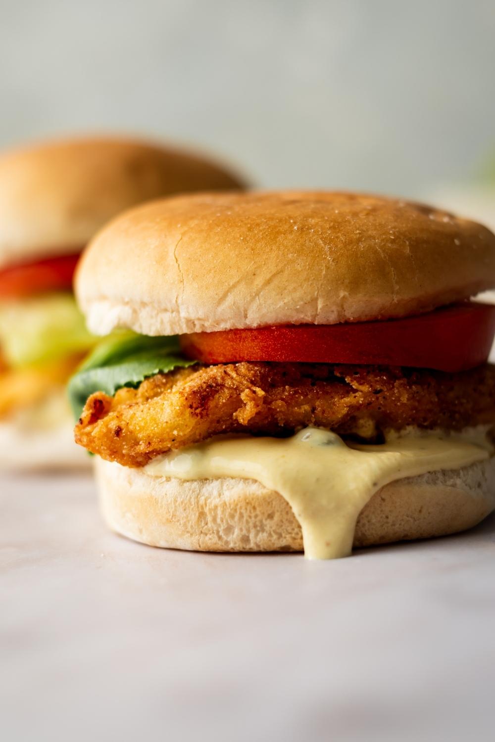 close up of McDonalds Spicy Chicken Sandwich
