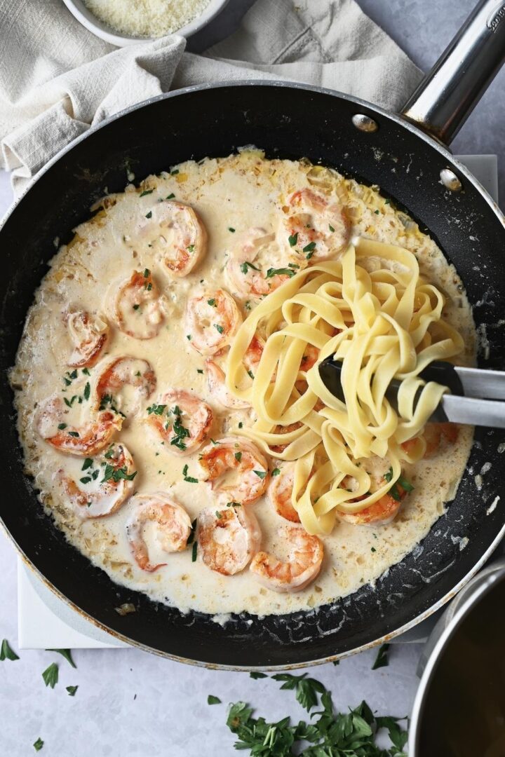 Shrimp Pasta Recipe Cooked In One Pan In Under 30 Minutes