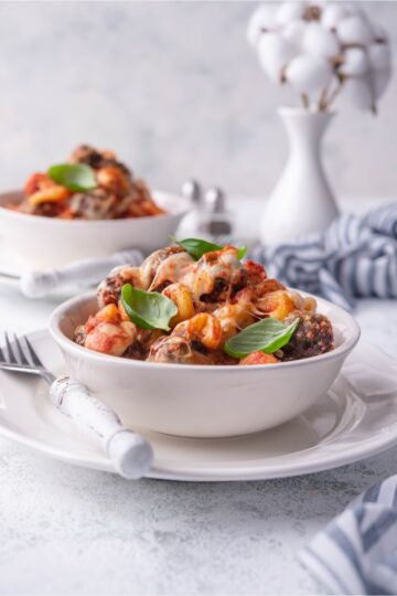 One Pan Cheesy Meatball Casserole   Best Meatball Casserole 360x540 