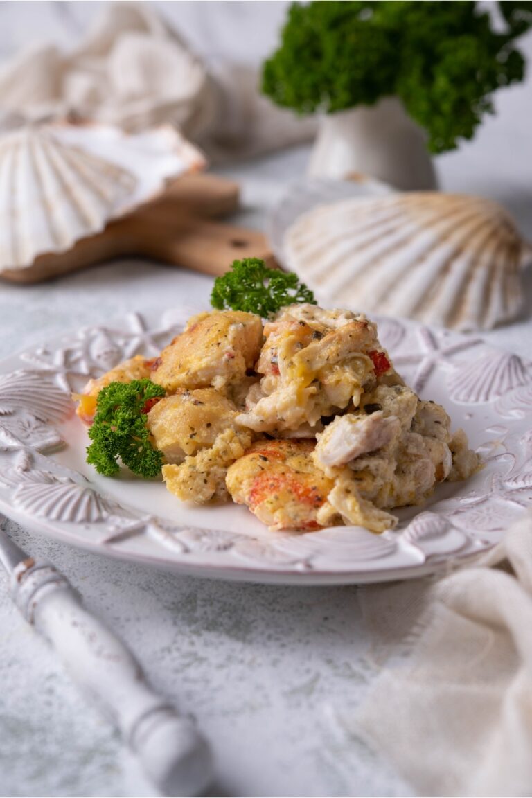 The BEST Seafood Casserole Made With Shrimp, Scallops, & Crab Meat