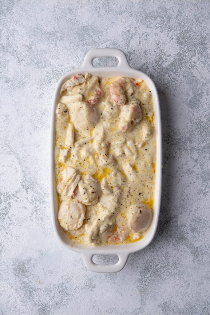 The BEST Seafood Casserole Made With Shrimp, Scallops, & Crab Meat