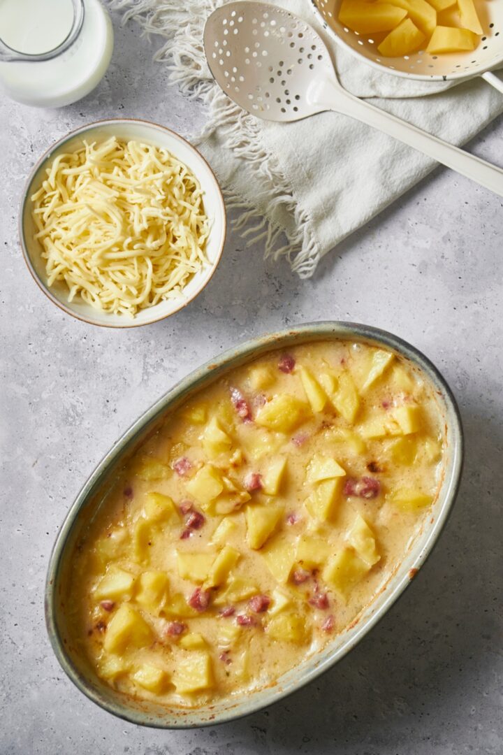The BEST Cheesy Ham and Potato Casserole (Prepped In 10 Minutes)