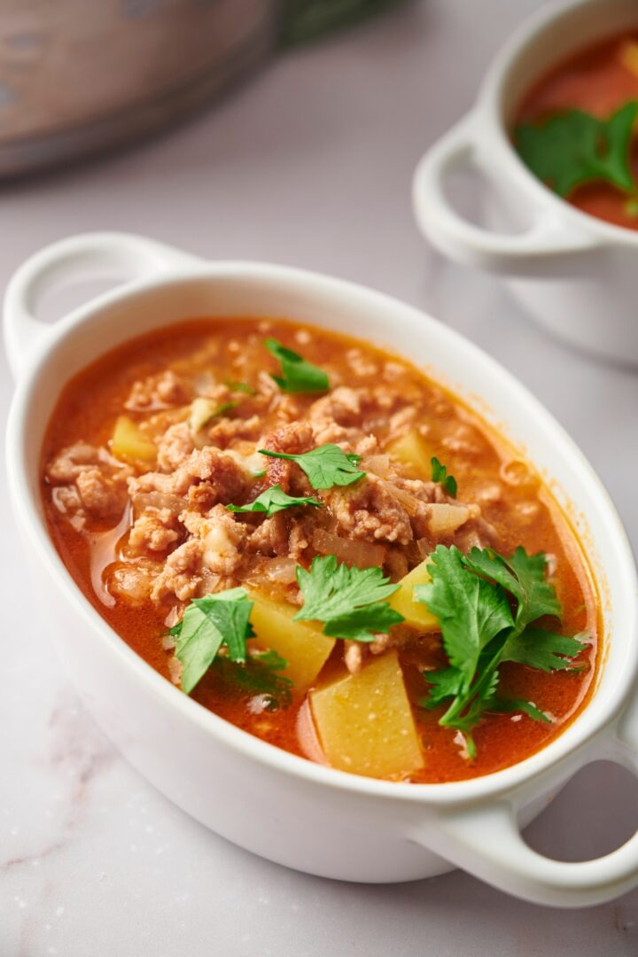 The BEST Ground Beef Vegetable Soup Made In 30 Minutes