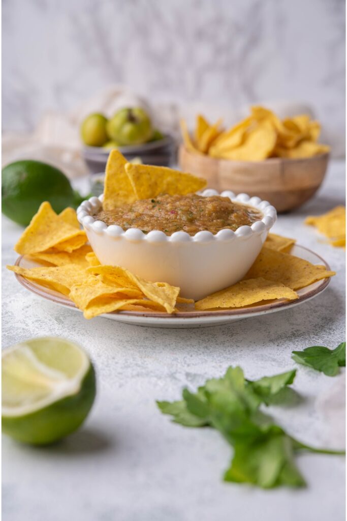 Chipotle Tomatillo Green Chili Salsa Recipe (Takes 5 Minutes To Prep)