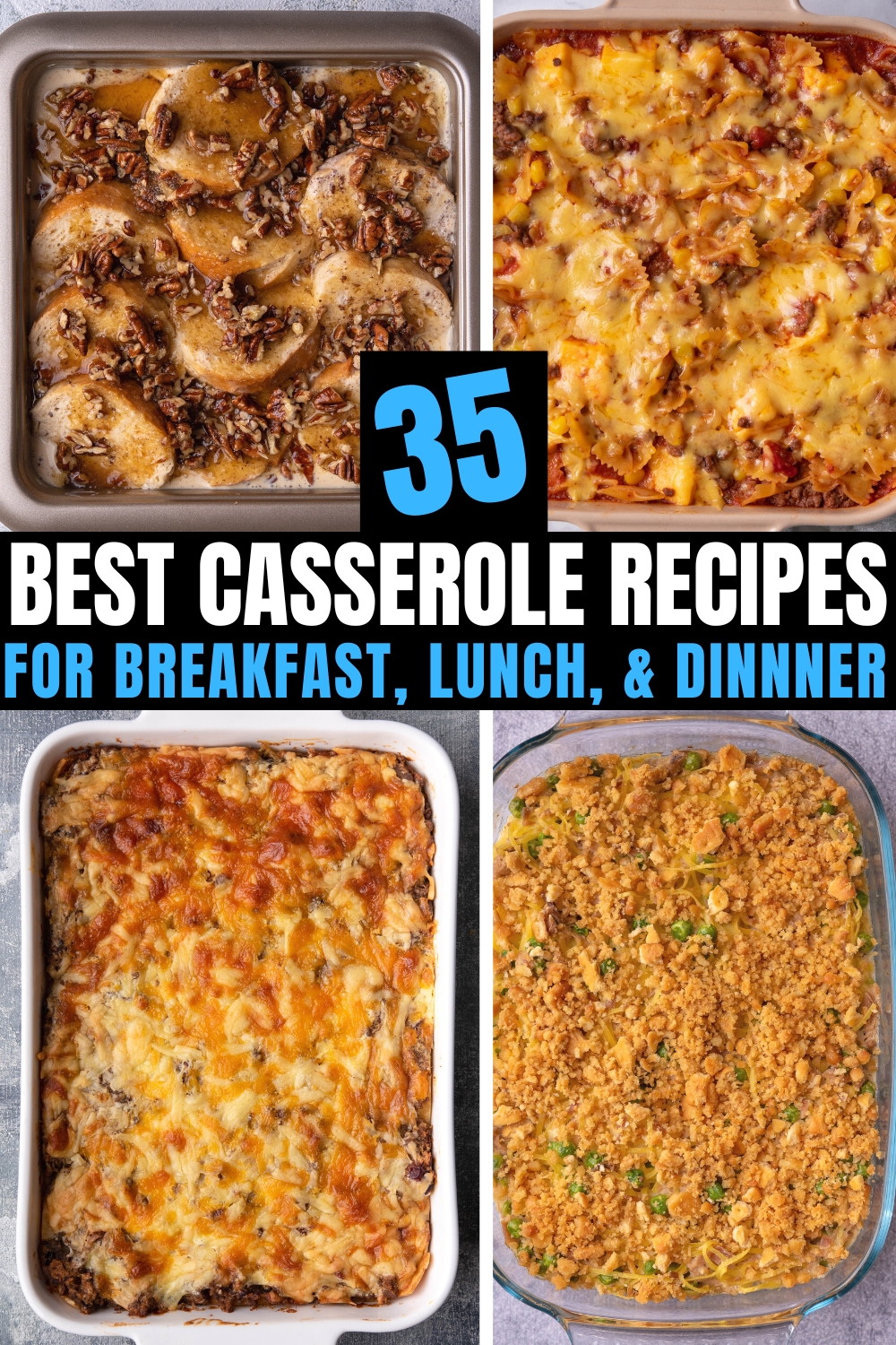 A compilation of four casserole recipes.