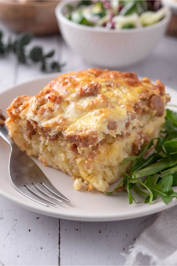 Biscuits and Gravy Casserole (Sausage, Eggs, and Cheese)