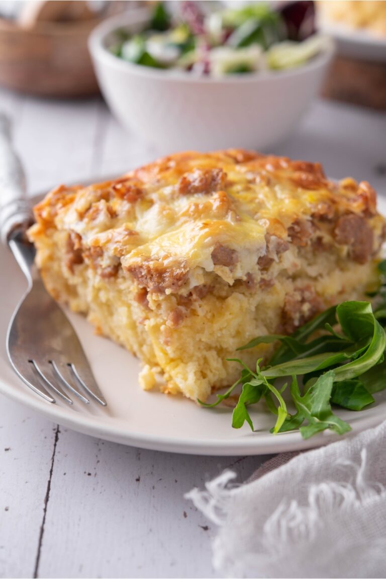 Biscuits and Gravy Casserole (Sausage, Eggs, and Cheese)