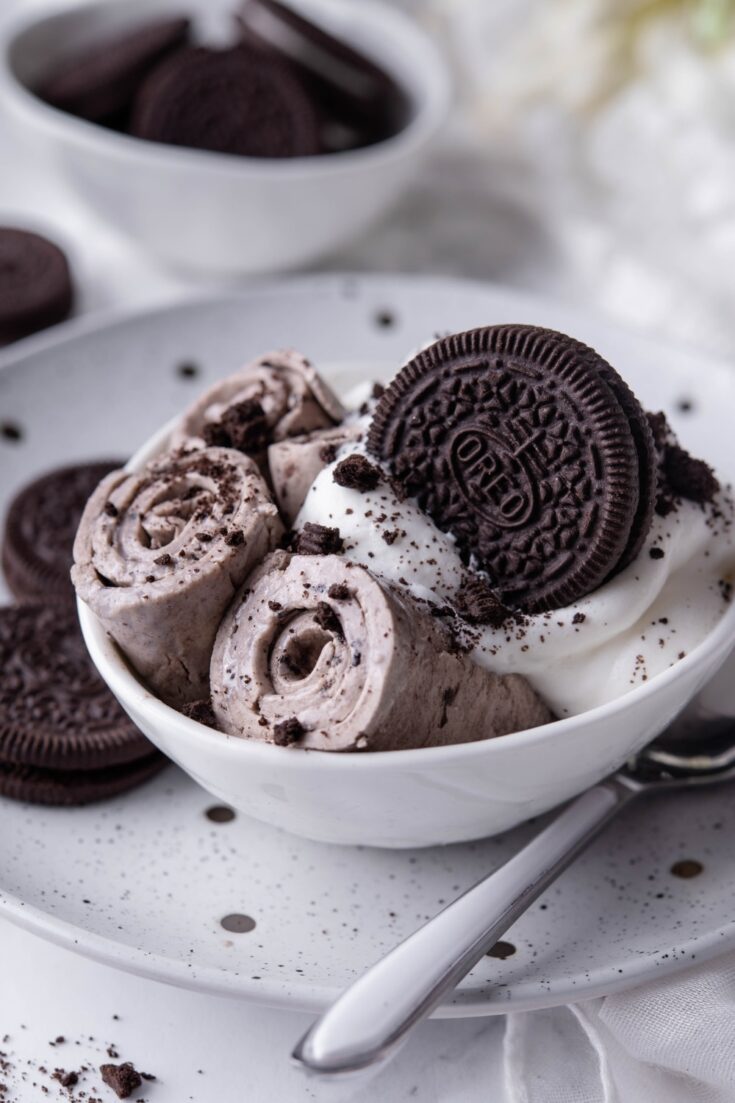 Homemade Oreo Cookie Ice Cream Cake Roll