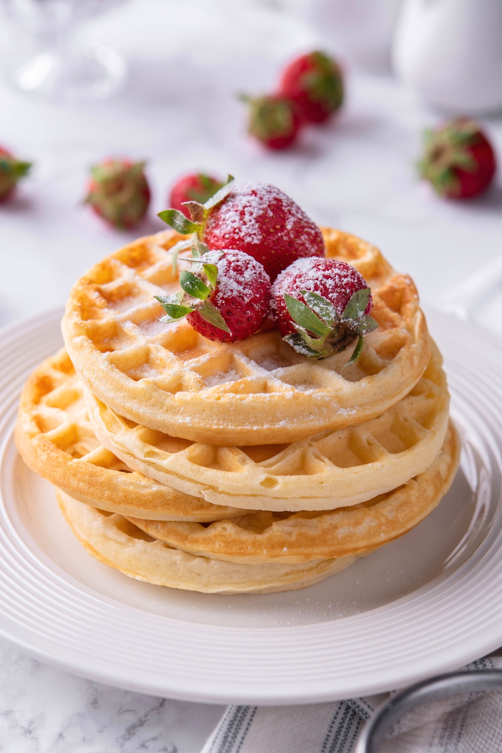 Mini Waffle Sandwiches with Strawberries