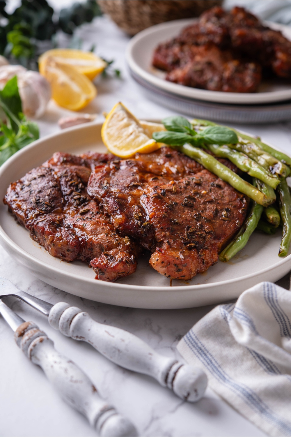 Seasoned pork clearance steaks in oven