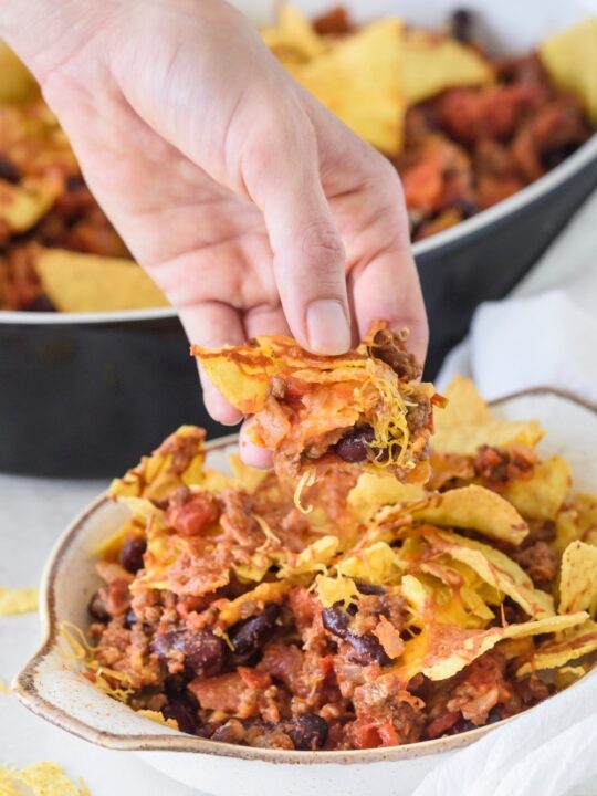 taco bake with corn chips