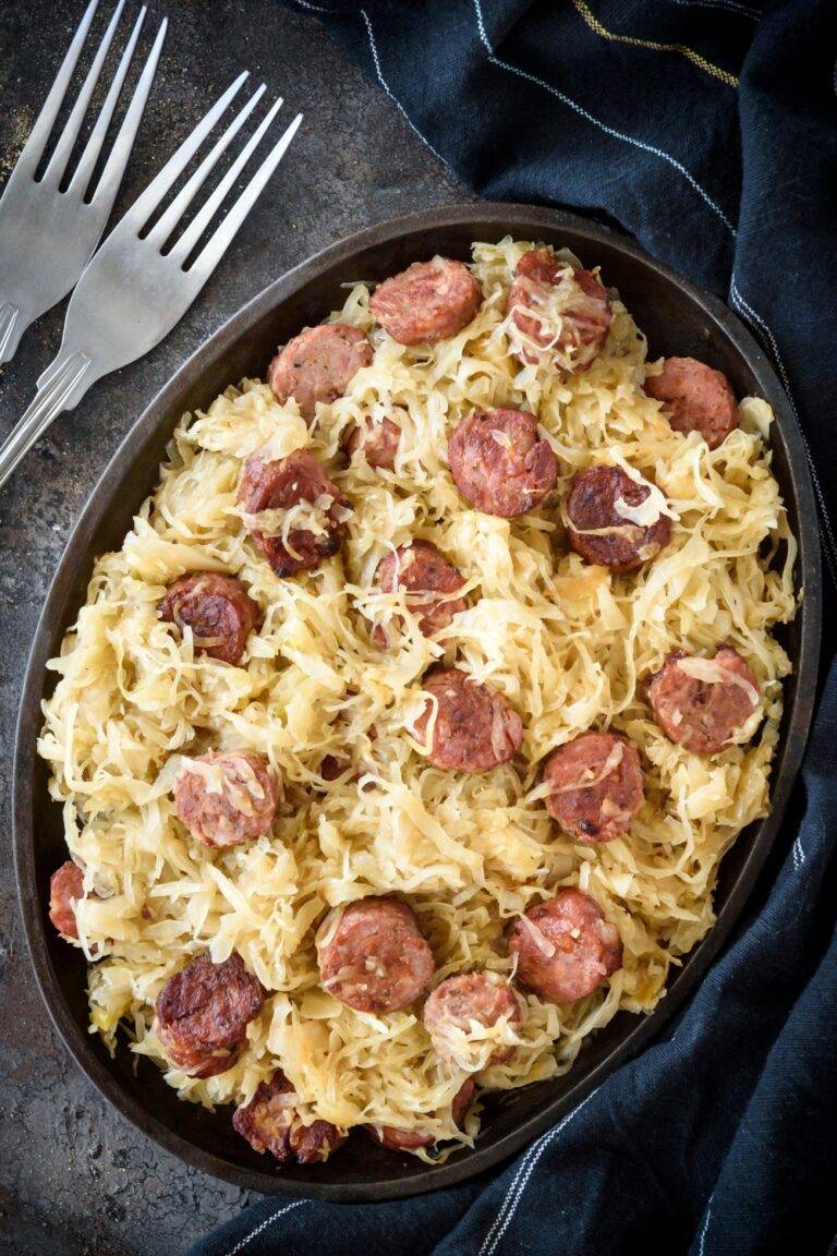 Kielbasa and Sauerkraut (One Skillet Recipe)
