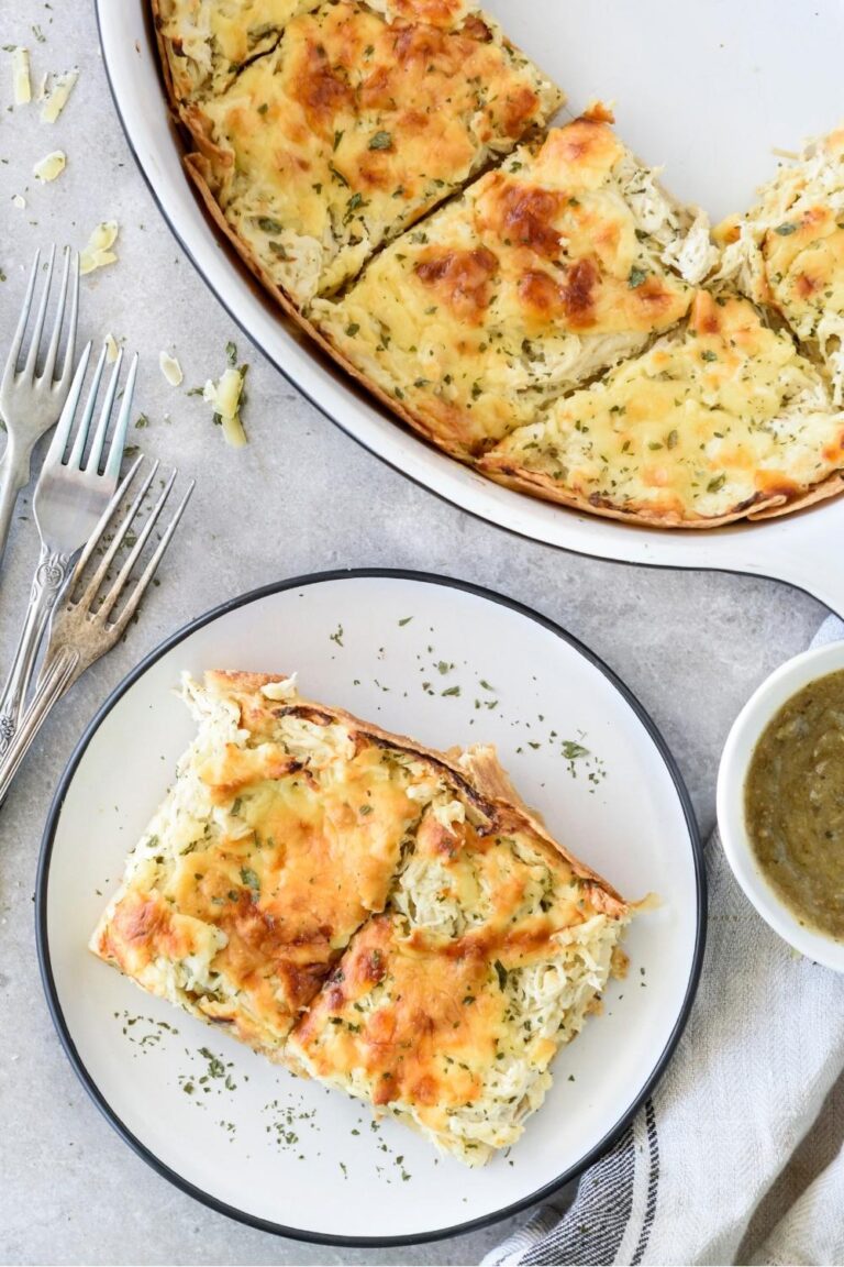 Green Chicken Enchilada Casserole