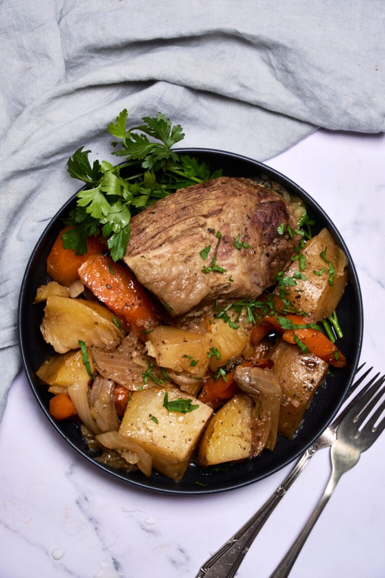 Slow Cooker Frozen Roast (Tender and Juicy Meat with Veggies)