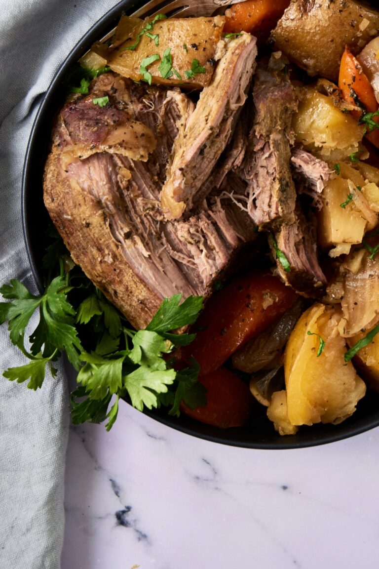 Slow Cooker Frozen Roast (Tender and Juicy Meat with Veggies)