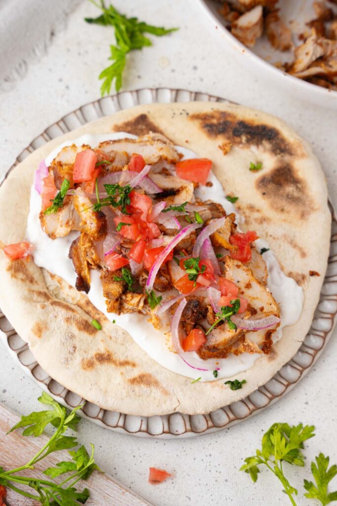 Chicken Pita Recipe with Amazing Homemade Tzatziki Sauce