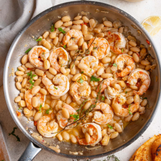 Lemony Shrimp and Bean Stew (My Go-To Healthy One Pan Meal)