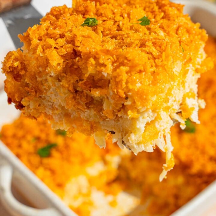Party Potatoes Recipe (Crunchy Cheesy Funeral Potatoes)