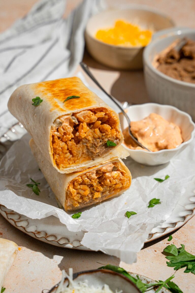 Cheesy Bean and Rice Burrito